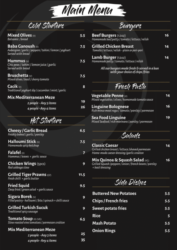 Dinner Menu – Ohana Restaurant & Lounge